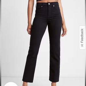 Express Straight Ankle High Waisted Jeans Black 0S
